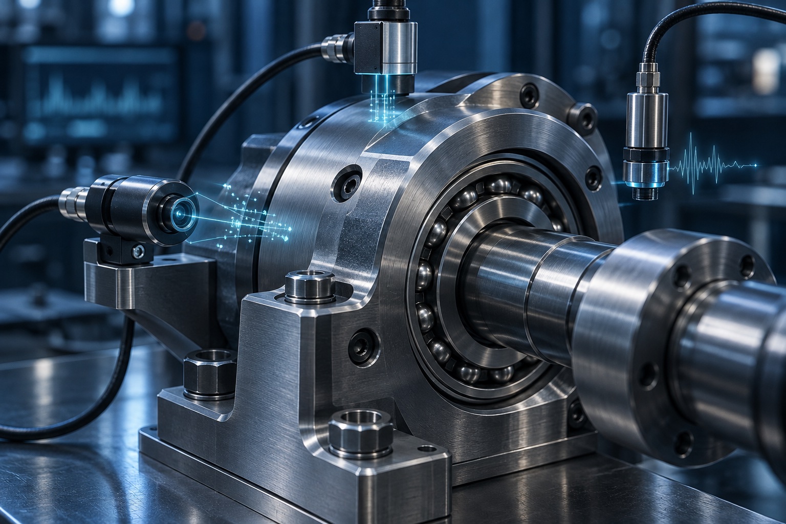 AI concept of precision sensors and connected physical machinery